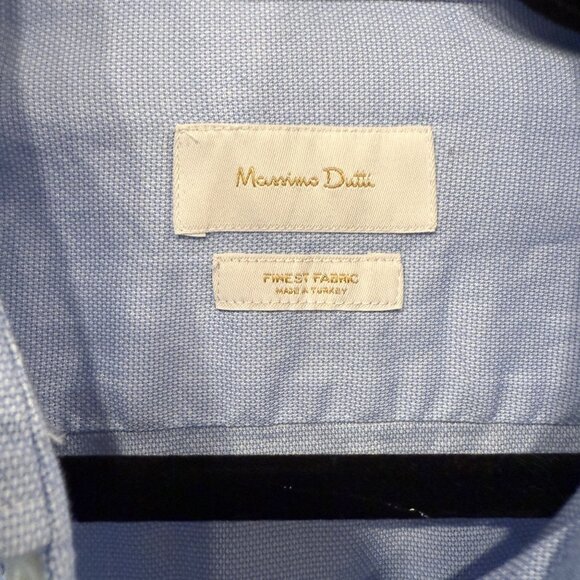 Massimo Dutti Light Blue Oxford Button-Down Shirt Men's Size M - Picture 2 of 3